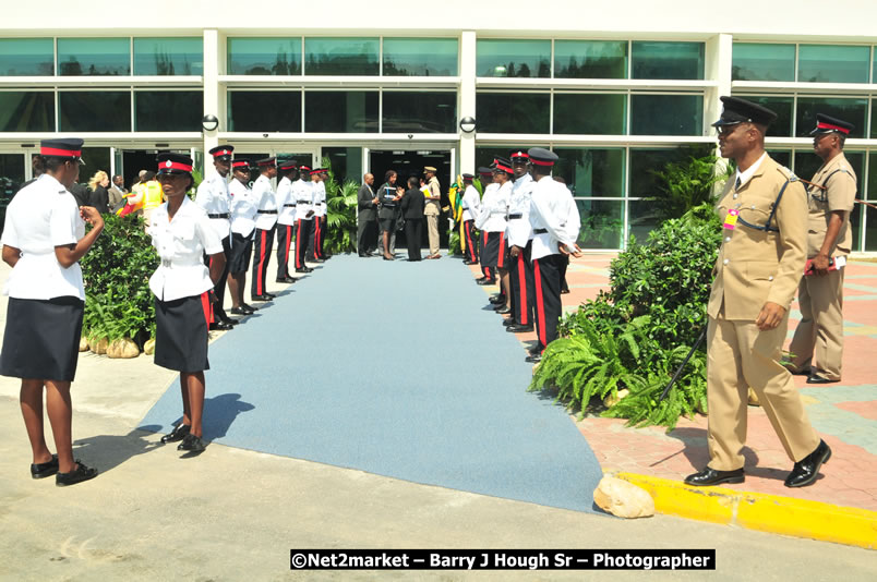 The Unveiling Of The Commemorative Plaque By The Honourable Prime Minister, Orette Bruce Golding, MP, And Their Majesties, King Juan Carlos I And Queen Sofia Of Spain - On Wednesday, February 18, 2009, Marking The Completion Of The Expansion Of Sangster International Airport, Venue at Sangster International Airport, Montego Bay, St James, Jamaica - Wednesday, February 18, 2009 - Photographs by Net2Market.com - Barry J. Hough Sr, Photographer/Photojournalist - Negril Travel Guide, Negril Jamaica WI - http://www.negriltravelguide.com - info@negriltravelguide.com...!