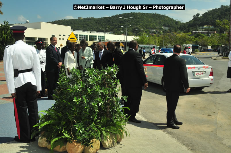 The Unveiling Of The Commemorative Plaque By The Honourable Prime Minister, Orette Bruce Golding, MP, And Their Majesties, King Juan Carlos I And Queen Sofia Of Spain - On Wednesday, February 18, 2009, Marking The Completion Of The Expansion Of Sangster International Airport, Venue at Sangster International Airport, Montego Bay, St James, Jamaica - Wednesday, February 18, 2009 - Photographs by Net2Market.com - Barry J. Hough Sr, Photographer/Photojournalist - Negril Travel Guide, Negril Jamaica WI - http://www.negriltravelguide.com - info@negriltravelguide.com...!