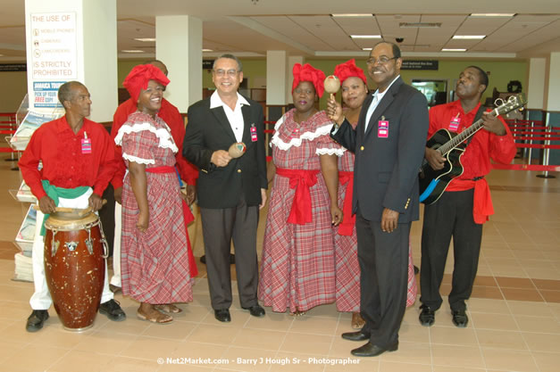 Minister of Tourism, Hon. Edmund Bartlett - Director of Tourism, Basil Smith, and Mayor of Montego Bay, Councillor Charles Sinclair Launch of Winter Tourism Season at Sangster International Airport, Saturday, December 15, 2007 - Sangster International Airport - MBJ Airports Limited, Montego Bay, Jamaica W.I. - Photographs by Net2Market.com - Barry J. Hough Sr, Photographer - Negril Travel Guide, Negril Jamaica WI - http://www.negriltravelguide.com - info@negriltravelguide.com...!