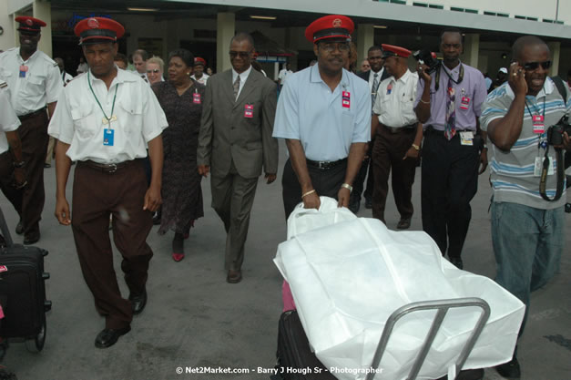 Minister of Tourism, Hon. Edmund Bartlett - Director of Tourism, Basil Smith, and Mayor of Montego Bay, Councillor Charles Sinclair Launch of Winter Tourism Season at Sangster International Airport, Saturday, December 15, 2007 - Sangster International Airport - MBJ Airports Limited, Montego Bay, Jamaica W.I. - Photographs by Net2Market.com - Barry J. Hough Sr, Photographer - Negril Travel Guide, Negril Jamaica WI - http://www.negriltravelguide.com - info@negriltravelguide.com...!