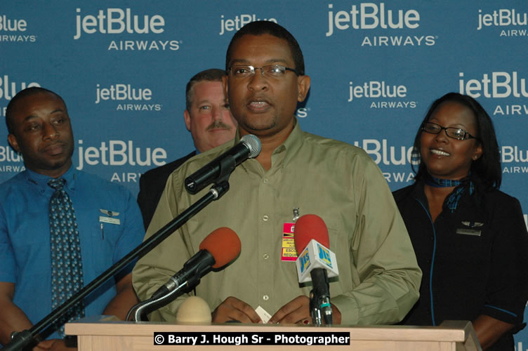 JetBue Airways' Inaugural Air Service between Sangster International Airport, Montego Bay and John F. Kennedy Airport, New York at MBJ Airports Sangster International Airport, Montego Bay, St. James, Jamaica - Thursday, May 21, 2009 - Photographs by Net2Market.com - Barry J. Hough Sr, Photographer/Photojournalist - Negril Travel Guide, Negril Jamaica WI - http://www.negriltravelguide.com - info@negriltravelguide.com...!