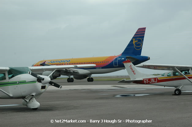 Air Jamaica Airline - Landing & Take Off - MBJ Airports Limited - Sangster International Airport - Domestic Terminal - Montego Bay, St James, Jamaica W.I. - MBJ Limited - Transforming Sangster International Airport into a world class facility - Photographs by Net2Market.com - Negril Travel Guide, Negril Jamaica WI - http://www.negriltravelguide.com - info@negriltravelguide.com...!