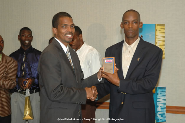 Red Cap Porters Awards - Minister of Tourism, Hon. Edmund Bartlett - Director of Tourism, Basil Smith - Friday, December 14, 2007 - Holiday Inn Sunspree, Montego Bay, Jamaica W.I. - Photographs by Net2Market.com - Barry J. Hough Sr, Photographer - Negril Travel Guide, Negril Jamaica WI - http://www.negriltravelguide.com - info@negriltravelguide.com...!