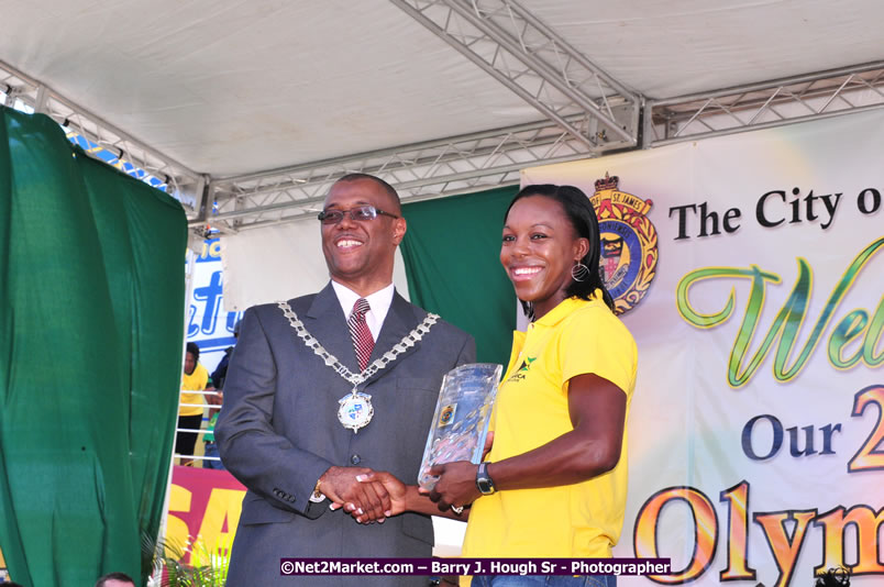 The City of Montego Bay Welcomes Our 2008 Olympians - Western Motorcade - Civic Ceremony - A Salute To Our Beijing Heros - Sam Sharpe Square, Montego Bay, Jamaica - Tuesday, October 7, 2008 - Photographs by Net2Market.com - Barry J. Hough Sr. Photojournalist/Photograper - Photographs taken with a Nikon D300 - Negril Travel Guide, Negril Jamaica WI - http://www.negriltravelguide.com - info@negriltravelguide.com...!