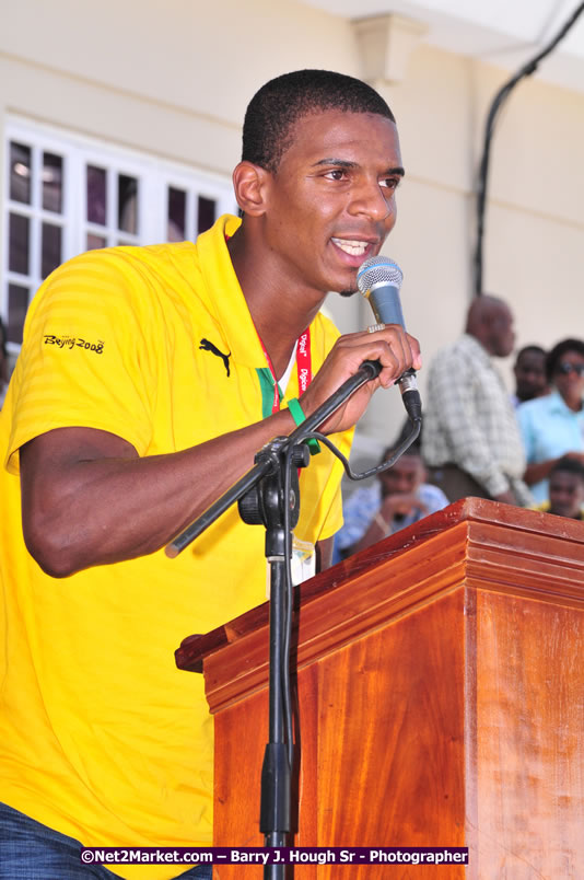 The City of Montego Bay Welcomes Our 2008 Olympians - Western Motorcade - Civic Ceremony - A Salute To Our Beijing Heros - Sam Sharpe Square, Montego Bay, Jamaica - Tuesday, October 7, 2008 - Photographs by Net2Market.com - Barry J. Hough Sr. Photojournalist/Photograper - Photographs taken with a Nikon D300 - Negril Travel Guide, Negril Jamaica WI - http://www.negriltravelguide.com - info@negriltravelguide.com...!